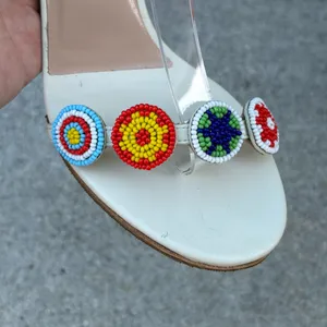 Valentino medallion beaded floral lucite-heel leather sandal size 37 thumbnail 9