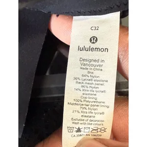 Lululemon Black Adjustable Racerback Sports Bra Mesh‎ Panel 32C thumbnail 5