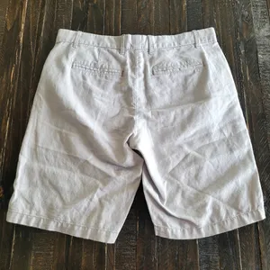 Gap Boyfriend Roll-Up Khaki Linen Cotton Blend Shorts Women's Size 0 thumbnail 2