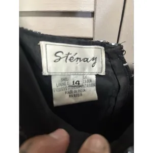 Stenay Black Silk Full Bead Gown & Jacket Sz 14 Adj Straps Lined Sparkle Formal thumbnail 8