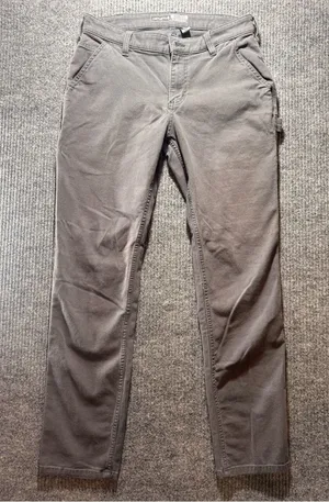 Carhartt Gray Straight Cargo Workwear carpenter Relaxed Chino Pants Womens 6 thumbnail 1
