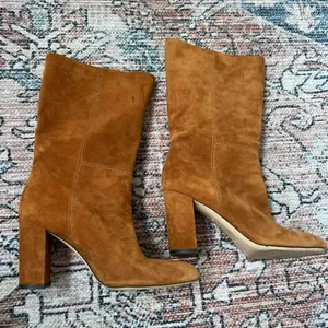Marion Parke Womens Delila Suede Pointed Toe Mid-Calf Boots Camel Tan Size 38 8 thumbnail 6