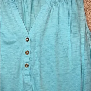 Lilly Pulitzer Blue Sleeveless Relaxed Tank Top thumbnail 4