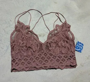 Free people intimately NWT Lace Bralette Pink large MSRP$38 thumbnail 1