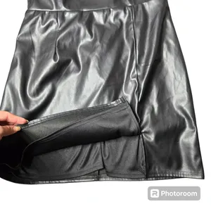 Lulus Highly Favored‎ Black Vegan Leather One-Shoulder Mini Dress thumbnail 5