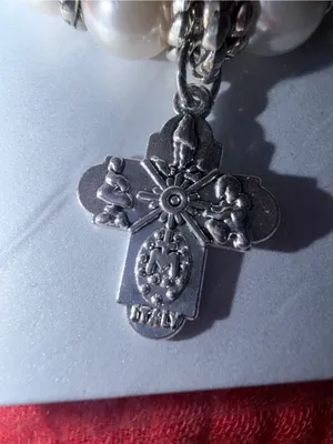 Saint Everything Pearl & Silver Cross Charm Bracelet thumbnail 2