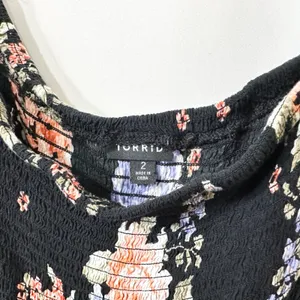 Torrid‎ Plus Sz 2X Maxi Dress Off Shoulder Black Floral Smocked Bell Sleeve 1214 thumbnail 10