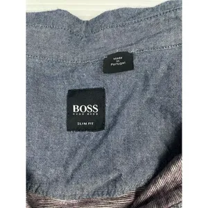 Hugo Boss‎ Slim Fit Heathered Polo Shirt with Chambray Collar women's M thumbnail 2