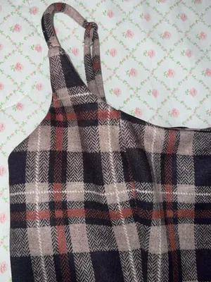 Papaya Brown plaid mini dress thumbnail 3