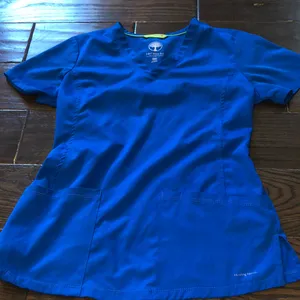 Healing Hands nurses blue scrubs top size xsmall thumbnail 1