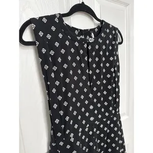 Free People Romper Ashley Black White Diamond Boxy Linen Blend XS thumbnail 6