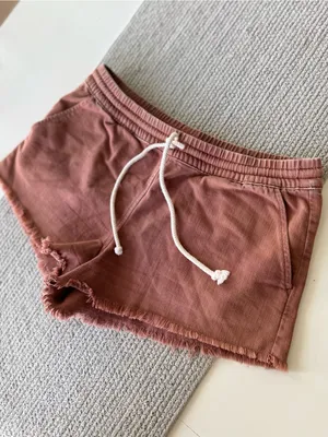 Aerie Burnt Sienna Orange Brown Cutoff Cotton Drawstring Shorts Size Small thumbnail 10