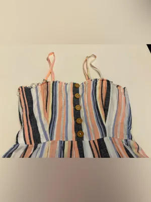 Free People Lilah pleated tube midi dress multi lined size small thumbnail 8