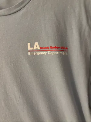 Next Level Apparel Light Blue LA Emergency Department Crew Tee Women’s Size L thumbnail 3