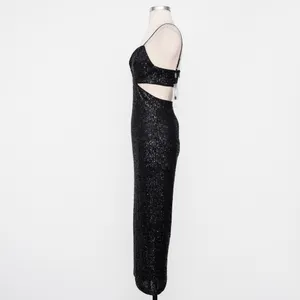 Bardot Black Sequin Cutout‎ Dress - Extra Small thumbnail 4