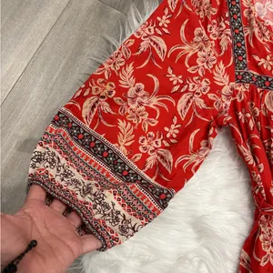 Beach Lunch Lounge Floral Print Dress Women's Size L Boho thumbnail 4