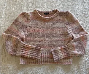 Wild Fable Cozy Pastel Knit Sweater - Pink Multicolor thumbnail 1