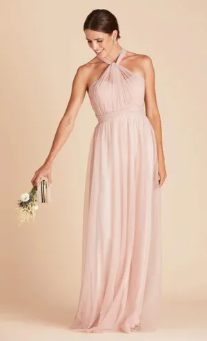 Birdy Grey NWT Christina Convertible Vintage Blush Pink Tulle Maxi Dress thumbnail 4