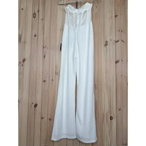 Lulus Fashionista Nights Ivory Strapless Bustier Wide-Leg Jumpsuit Party Medium thumbnail 7
