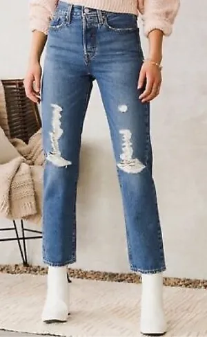 Levi's NWOT wedgie straight ripped jeans size 31 thumbnail 1