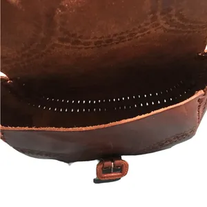 Genuine leather handmade brown crossbody bag/saddle bag thumbnail 5