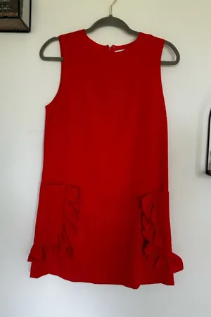 English‎ Factory Ruffle Pocket Crewneck Tank Mini Dress Size Small thumbnail 1