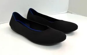 Rothys The Flat Ballet Shoes Round Toe Comfort Travel Washable Black Blue thumbnail 1
