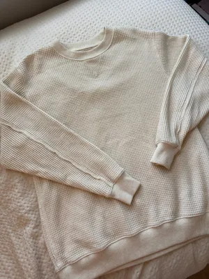 Aerie Beige Waffle Knit Sweater thumbnail 1