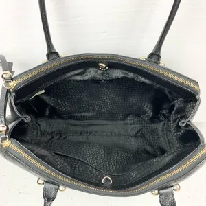 Kate Spade Womens Reis Shoulder Bag Black Pebbled Leather Triple Compartment thumbnail 12