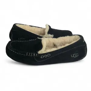 UGG Ansley Black Suede Sheepskin Warm Moccasins Slippers Shoes Size US 8 Women thumbnail 2