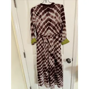Women's Brown & White Tie Dye Maxi Dress Size Medium Boho Hope Cottage Core thumbnail 4