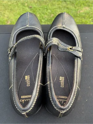 Clarks Black Mary Jane Flats with Contrast Stitching Sz 9.5 thumbnail 7