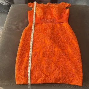 Women’s Orange Tea Length Formal Mother of the Bride Dress Corset Back Size 14 thumbnail 10