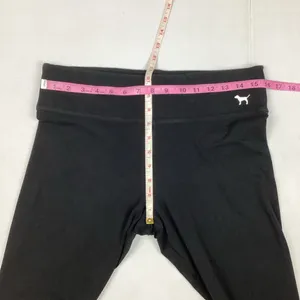 PINK - Victoria's Secret Black Classic Cotton Leggings Dog Logo Size Large thumbnail 3