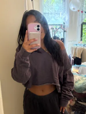 Urban Outfitters Casual Off-Shoulder Cropped Sweatshirt thumbnail 1