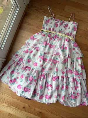 LoveShackFancy x Target Elise Floral Smocked Tiered Midi Dress XL thumbnail 7