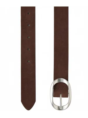 AE Suede Oval Twist-Buckle Belt American Eagle NWT Chocolate Brown Size Medium thumbnail 3