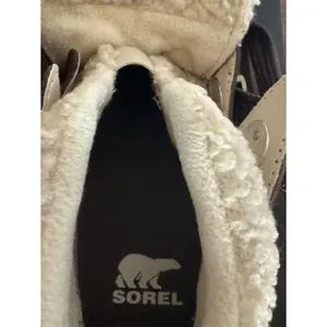 Sorel Brown Wedge Boots with Cream Sherpa Collar thumbnail 7