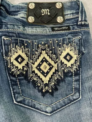 Miss Me Bootcut Jeans Size 28 Distressed Blue Denim thumbnail 2