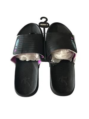 AND1 Nothin But The Best Slide Sandals Black Light Blue Womens Size 6 thumbnail 3