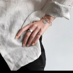 Boutique NEW Polished 18k‎ White Gold Geometric Ring thumbnail 12