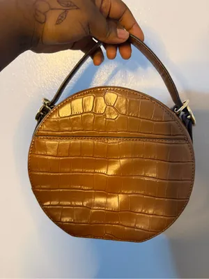 Michael Kors Cognac Croc-Embossed Round Crossbody Bag thumbnail 3