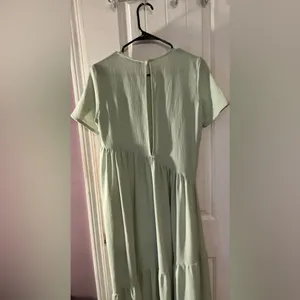 Zara Women Tiered Maxi Dress light green SZ M NWOT thumbnail 2