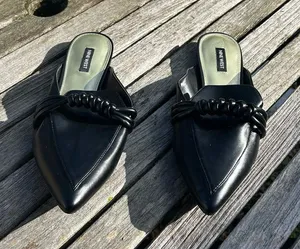 Nine West Aliby Pointed Flat‎ Mules Womens 9.5 Black Slip On Casual Shoes thumbnail 1