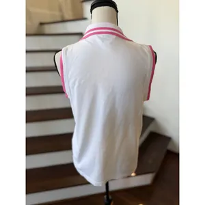 Vintage Lilly Pulitzer White Label Pink Palm Tree Sleeveless Polo Tank Golf thumbnail 4