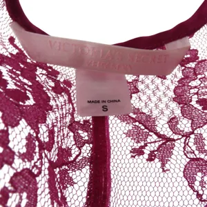 2000s Y2k Victoria’s Secret Very Sexy Pink Floral Lace Sheer Lingerie Slip Small thumbnail 4