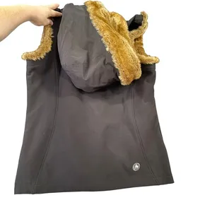 Marmot Womens Brown Softshell Faux Fur Trim Hooded Vest Size Medium Full Zip thumbnail 6