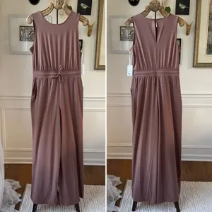 NWT Stylus Mocha Jumpsuit Wide Leg Pockets $74 M thumbnail 2