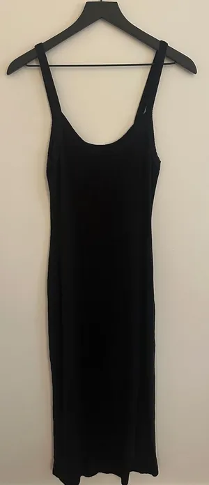 Z Supply Black Ribbed Midi Dress thumbnail 3