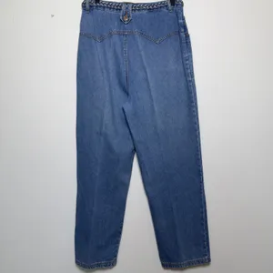 VTG‎ 90s Revolt Women Jeans Blue Bareback Braided Waist Wide Leg Carpenter Retro thumbnail 10